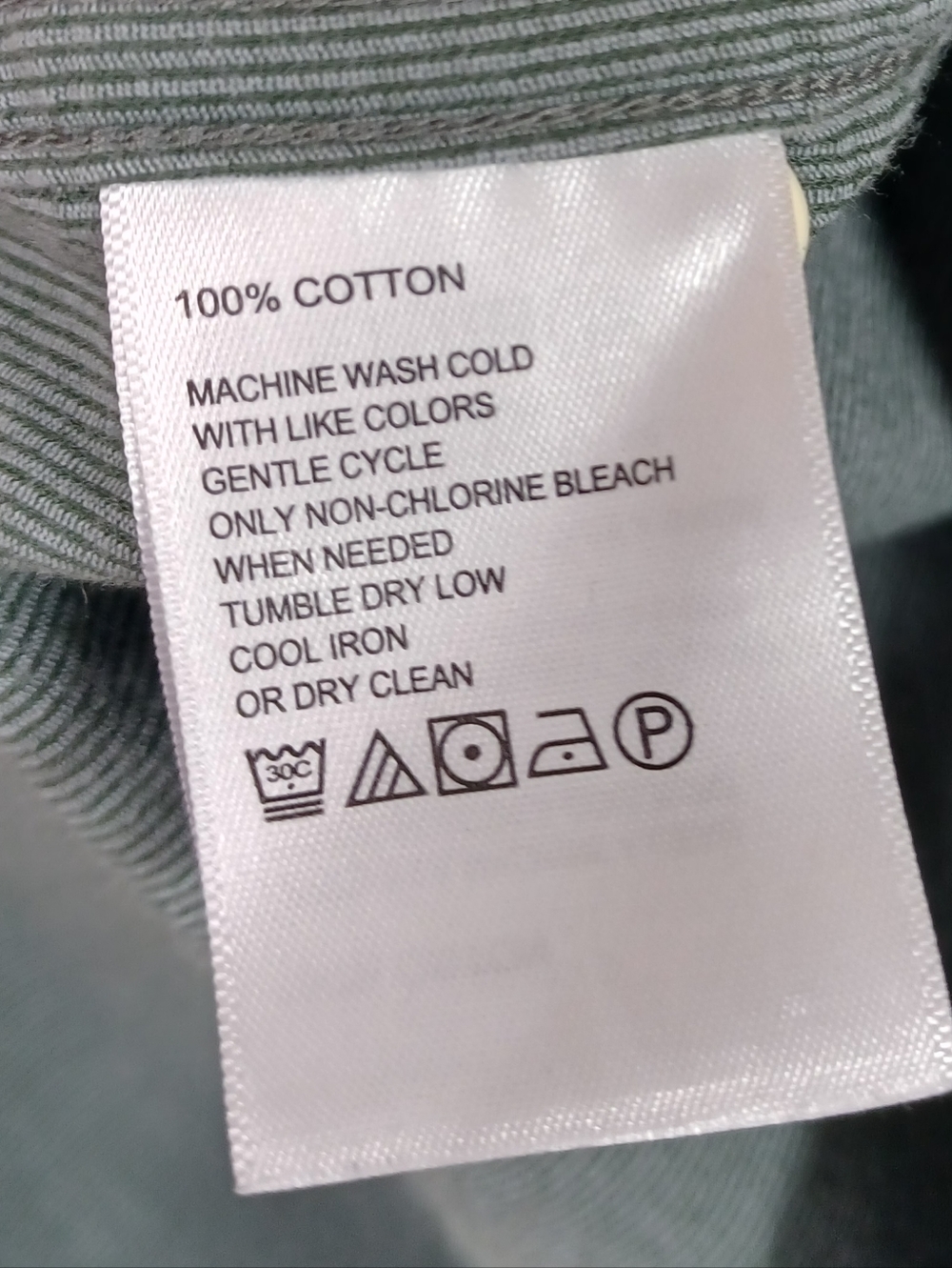 Tommy Bahama Corduroy Button Up Shirt Med Cotton Green Coastal Resort Coastline - Picture 10 of 15